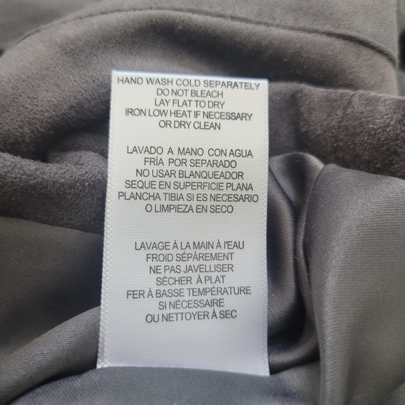 KUT from the Kloth Faux Suede Jacket Womens L Gray Peplum Zip KJ23301 - Picture 3 of 8